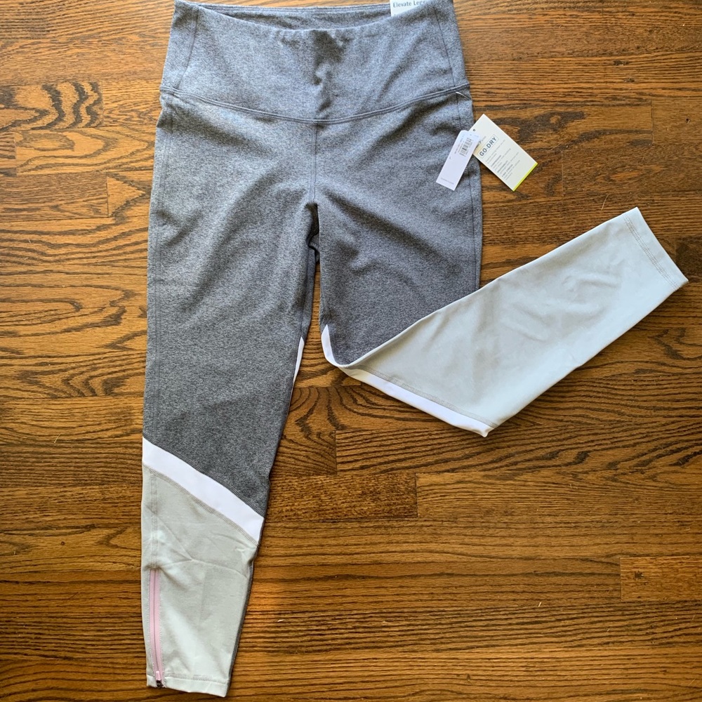Old Navy High Waisted 7/8 white/grey Leggings NWT
